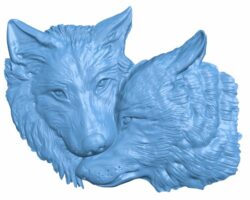 Picture of wolves T0006698 download free stl files 3d model for CNC wood carving