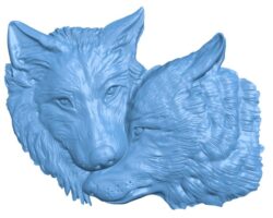 Picture of wolves T0006698 download free stl files 3d model for CNC wood carving