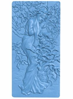 Picture of woman and a squirrel T0006654 download free stl files 3d model for CNC wood carving