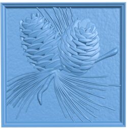 Pine cone painting T0007178 download free stl files 3d model for CNC wood carving