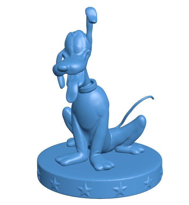Pluto dog B009925 file Obj or Stl free download 3D Model for CNC and 3d printer