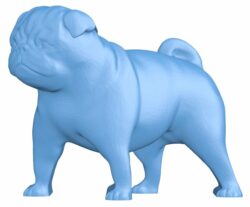 Pug dog T0006817 download free stl files 3d model for CNC wood carving