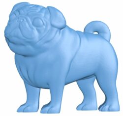 Pug dog T0006818 download free stl files 3d model for CNC wood carving
