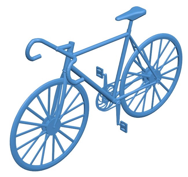 Road bike B010069 file Obj or Stl free download 3D Model for CNC and 3d printer