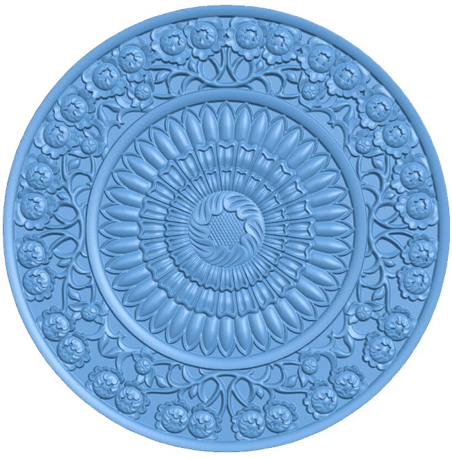Round pattern T0007136 download free stl files 3d model for CNC wood carving