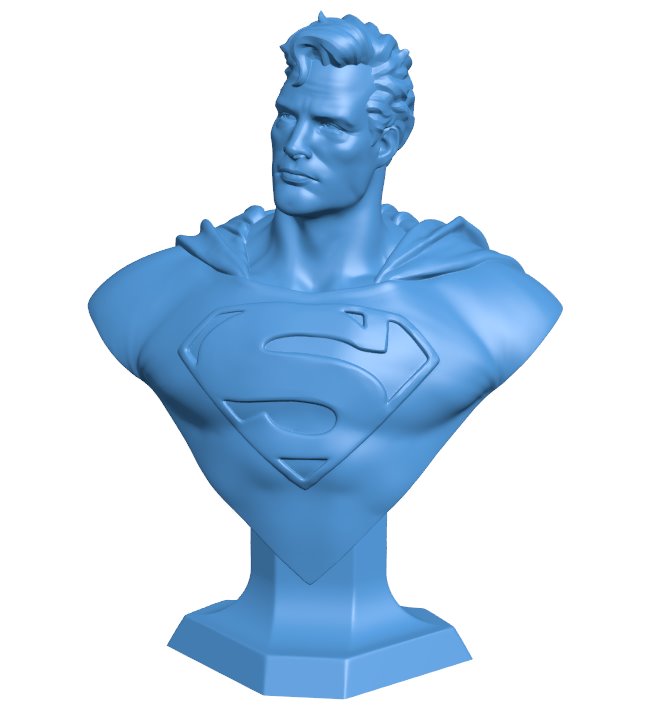 Superman bust B009926 file Obj or Stl free download 3D Model for CNC and 3d printer