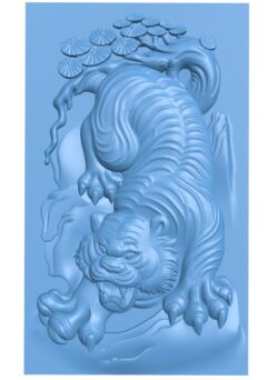 Tiger painting T0006700 download free stl files 3d model for CNC wood carving