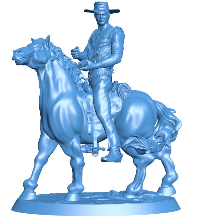 Trinity horseman wild west B010054 file Obj or Stl free download 3D Model for CNC and 3d printer