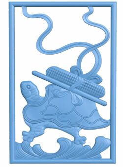 Turtle painting T0006899 download free stl files 3d model for CNC wood carving