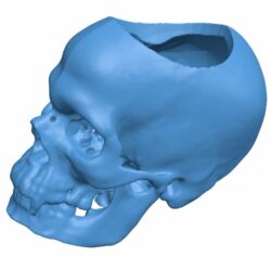 Vampire skull planter B009929 file Obj or Stl free download 3D Model for CNC and 3d printer
