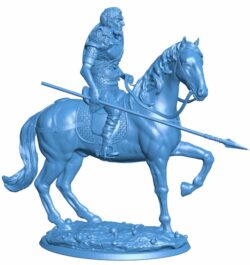 Viking with Horse B009993 file Obj or Stl free download 3D Model for CNC and 3d printer