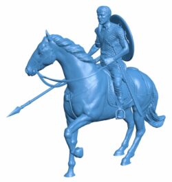 Viking with Horse B009997 file Obj or Stl free download 3D Model for CNC and 3d printer