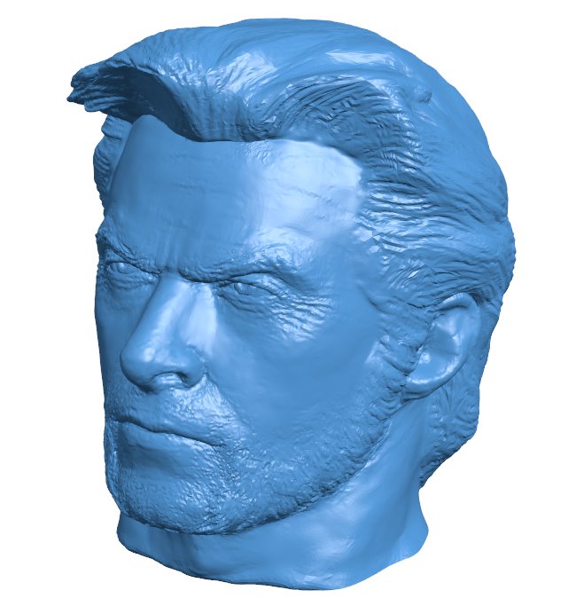 Wolverine head B010111 file Obj or Stl free download 3D Model for CNC and 3d printer