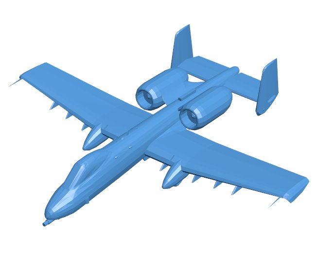 A10 fighter aircraft B010405 file Obj or Stl free download 3D Model for CNC and 3d printer