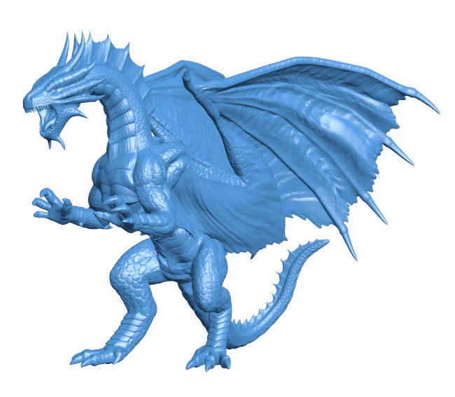 Adult Bronze Dragon B010255 file Obj or Stl free download 3D Model for CNC and 3d printer