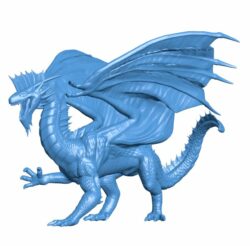 Adult silver dragon B010440 file Obj or Stl free download 3D Model for CNC and 3d printer