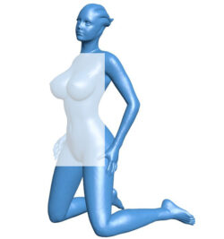Alien girl B010235 file Obj or Stl free download 3D Model for CNC and 3d printer