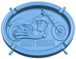 Ashtray Harley T0007541 download free stl files 3d model for CNC wood carving