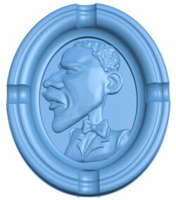 Ashtray Obama T0007542 download free stl files 3d model for CNC wood carving