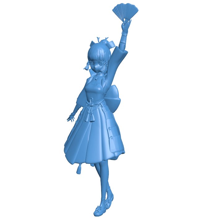 Ayaka genshin B010238 file Obj or Stl free download 3D Model for CNC and 3d printer