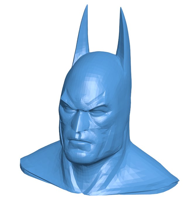 Batman bust B010376 file Obj or Stl free download 3D Model for CNC and 3d printer