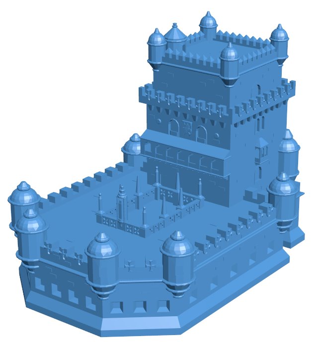 Belem Tower - Lisbon , Portugal B010342 file Obj or Stl free download 3D Model for CNC and 3d printer