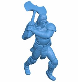 Berserker Male B010322 file Obj or Stl free download 3D Model for CNC and 3d printer