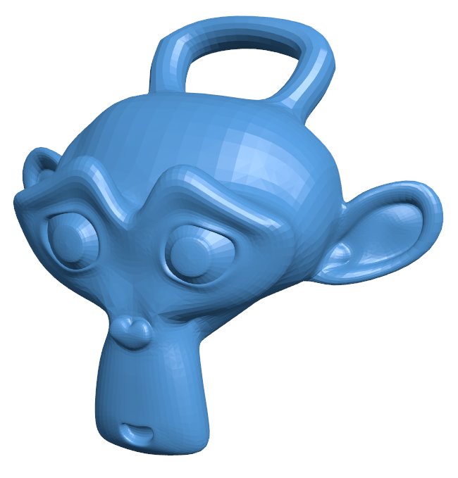 Blender monkey keychain B010240 file Obj or Stl free download 3D Model for CNC and 3d printer