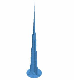 Burj Khalifa – Dubai , UAE B010341 file Obj or Stl free download 3D Model for CNC and 3d printer