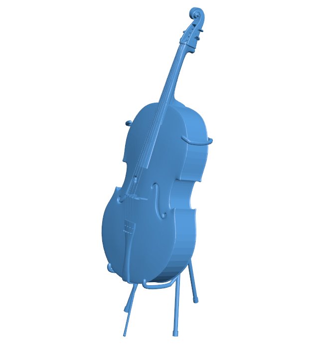 Cello and stand B010327 file Obj or Stl free download 3D Model for CNC and 3d printer