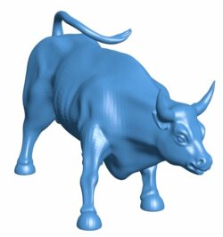 Charging Bull B010436 file Obj or Stl free download 3D Model for CNC and 3d printer