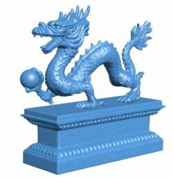 China dragon B010455 file Obj or Stl free download 3D Model for CNC and 3d printer