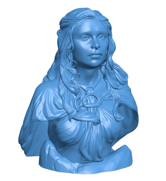 Daenerys bust B010447 file Obj or Stl free download 3D Model for CNC and 3d printer