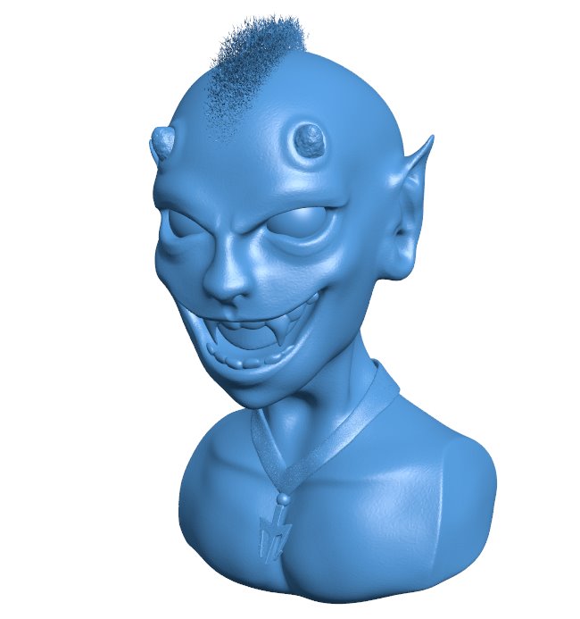 Demon vampire - bust B010337 file Obj or Stl free download 3D Model for CNC and 3d printer