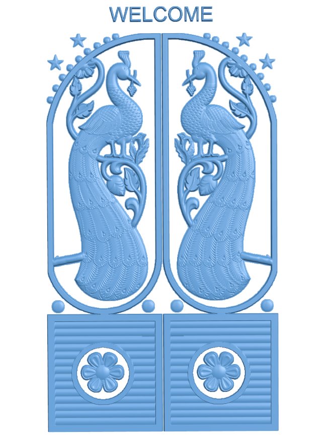 Door pattern T0007472 download free stl files 3d model for CNC wood carving