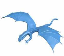 Dragon flying B010290 file Obj or Stl free download 3D Model for CNC and 3d printer