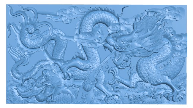 Dragon painting T0007193 download free stl files 3d model for CNC wood carving