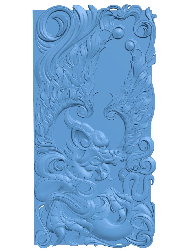 Dragon painting T0007270 download free stl files 3d model for CNC wood carving
