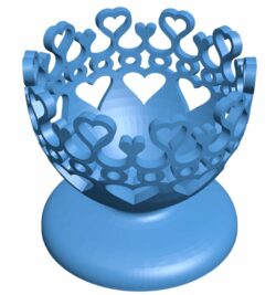 Egg cup smallhearts B010245 file Obj or Stl free download 3D Model for CNC and 3d printer