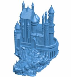 Fantasy Castle B010382 file Obj or Stl free download 3D Model for CNC and 3d printer