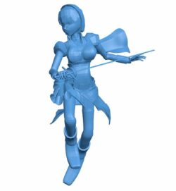 Girl knight posing B010379 file Obj or Stl free download 3D Model for CNC and 3d printer