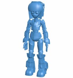 Girl robot B010450 file Obj or Stl free download 3D Model for CNC and 3d printer
