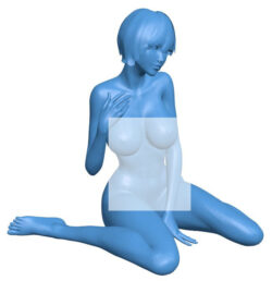 Girl sitting on the sand B010454 file Obj or Stl free download 3D Model for CNC and 3d printer