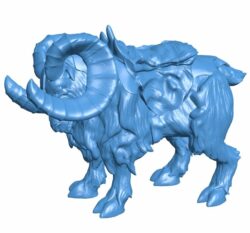 Goat wearing armor B010282 file Obj or Stl free download 3D Model for CNC and 3d printer