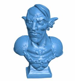 Goblin bust B010475 file Obj or Stl free download 3D Model for CNC and 3d printer