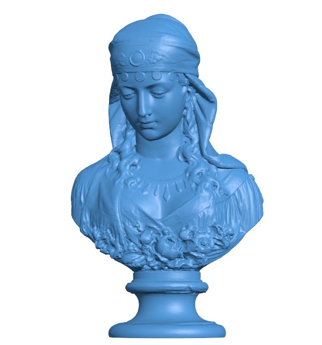 Gypsy girl - bust B010249 file Obj or Stl free download 3D Model for CNC and 3d printer