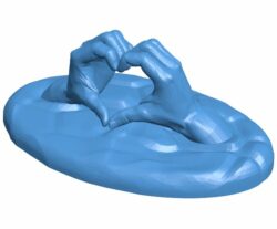 Heart by hands B010449 file Obj or Stl free download 3D Model for CNC and 3d printer