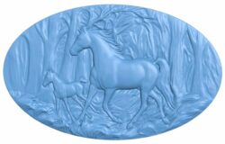 Horse painting T0007595 download free stl files 3d model for CNC wood carving