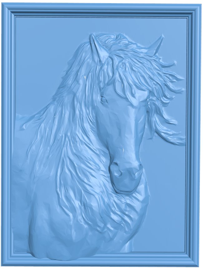 Horse painting T0007713 download free stl files 3d model for CNC wood carving