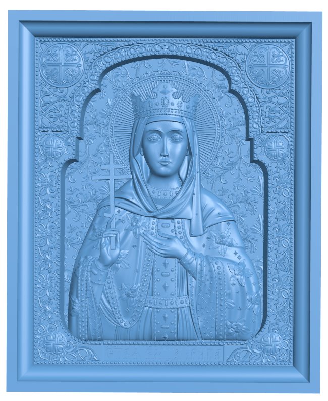 Icon of Saint Irina the Great Martyr T0007747 download free stl files 3d model for CNC wood carving